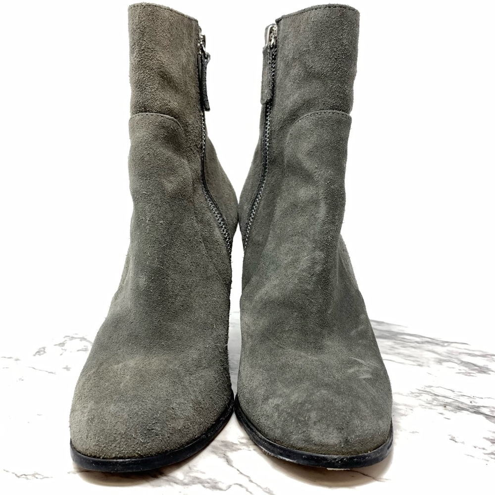 Reiss Buckle Detail Suede Booties 38 Classic Academia Minimalist Preppy Neutral - Picture 4 of 16